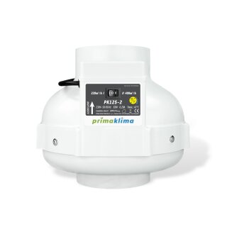Prima Klima PK125-2 AC-Ventilator | Two-Speed | 125mm Flansch | 220/400m³/h